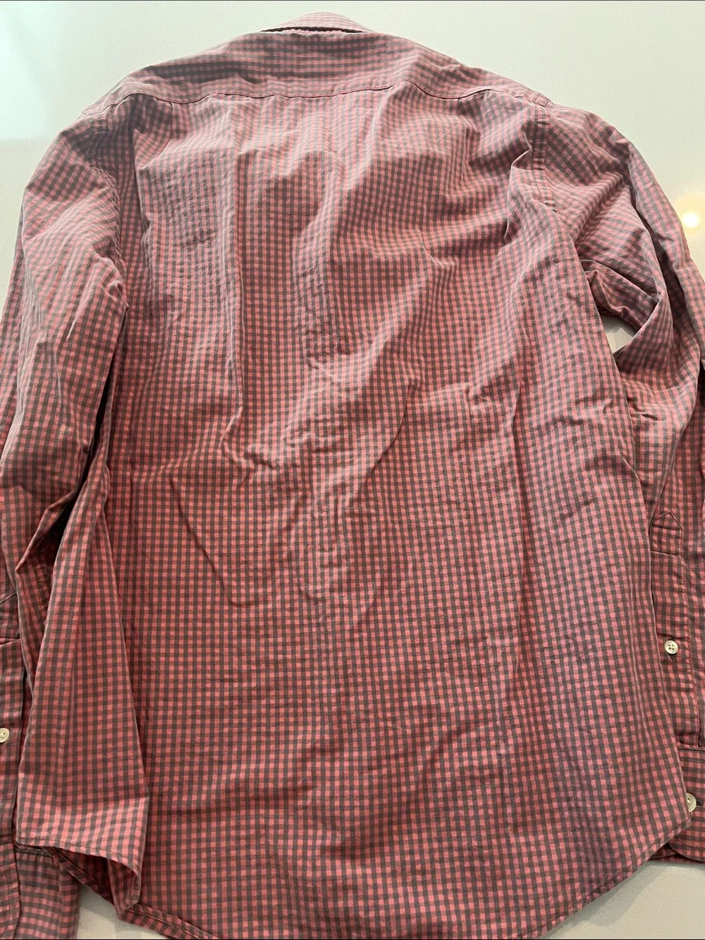 J. Crew Pink and Gray Gingham Button-Down Shirt, Slim Fit